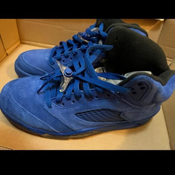 Nike Air Jordan Retro 5 Blue Suede Game Royal Black 136027-401 Size 8.5 - Picture 1 of 10